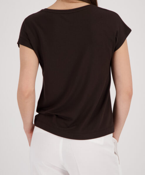 Monari Strasszos rövid ujjú póló (csoki) - barna, 6. kép | MyBerill Boutique