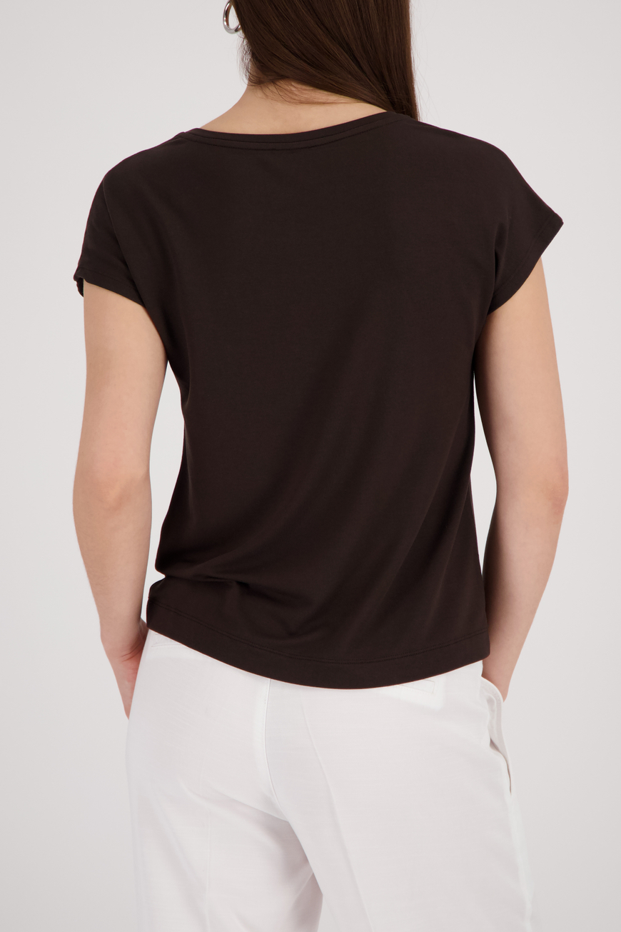 Monari Strasszos rövid ujjú póló (csoki) - barna, 6. kép | MyBerill Boutique