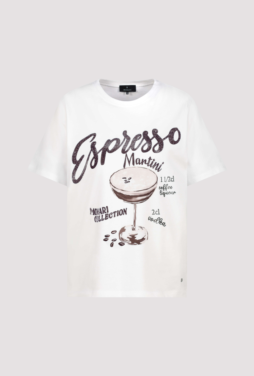 Monari Espresso mintás póló - barna, 7. kép | MyBerill Boutique