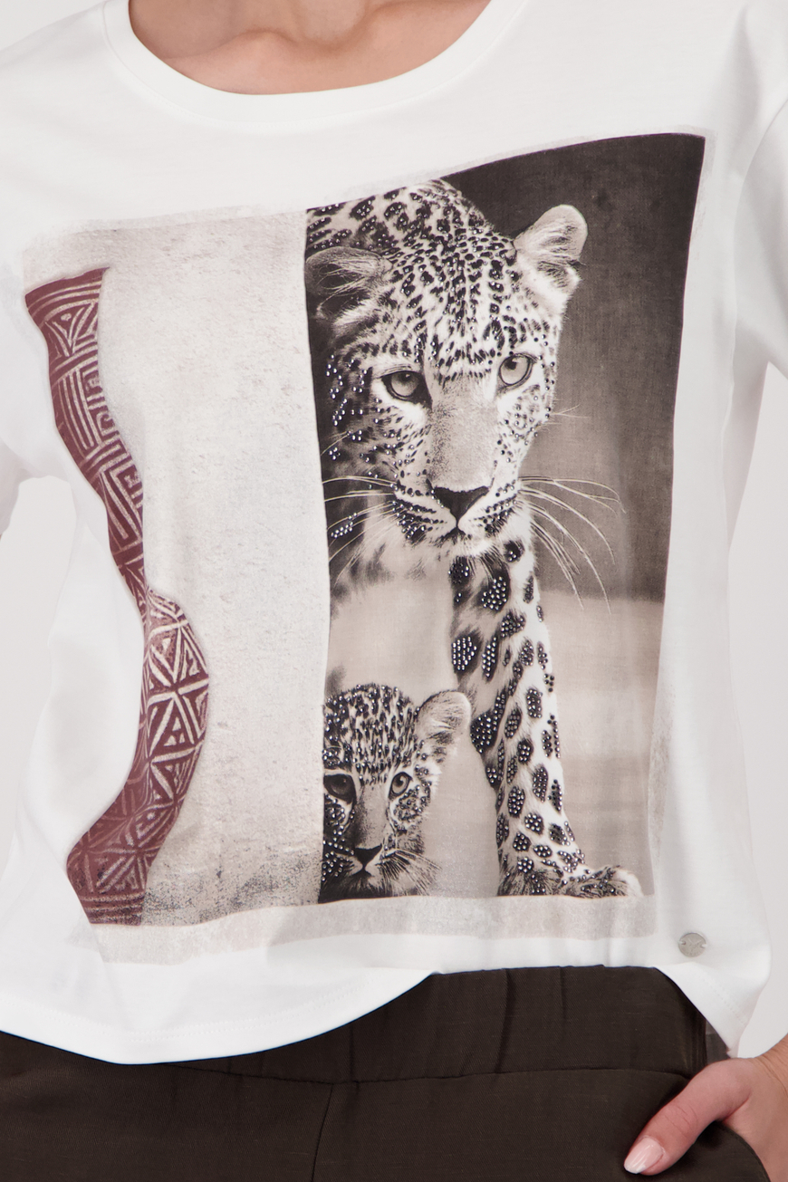 Monari Leopárdmintás póló - ekrü, 3. kép | MyBerill Boutique