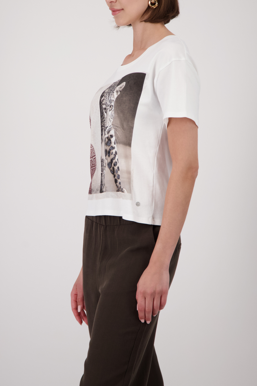 Monari Leopárdmintás póló - ekrü, 4. kép | MyBerill Boutique