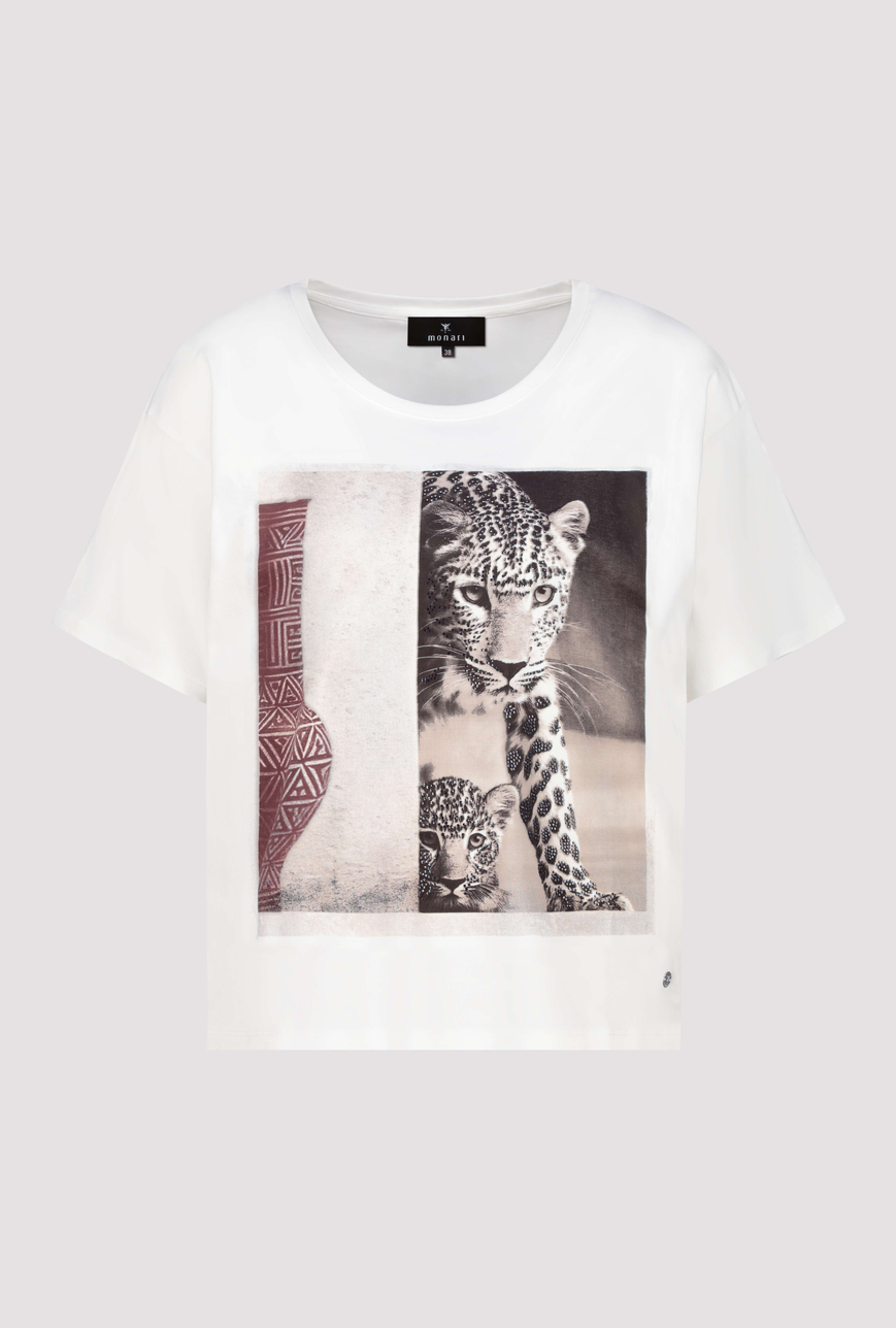 Monari Leopárdmintás póló - ekrü, 6. kép | MyBerill Boutique