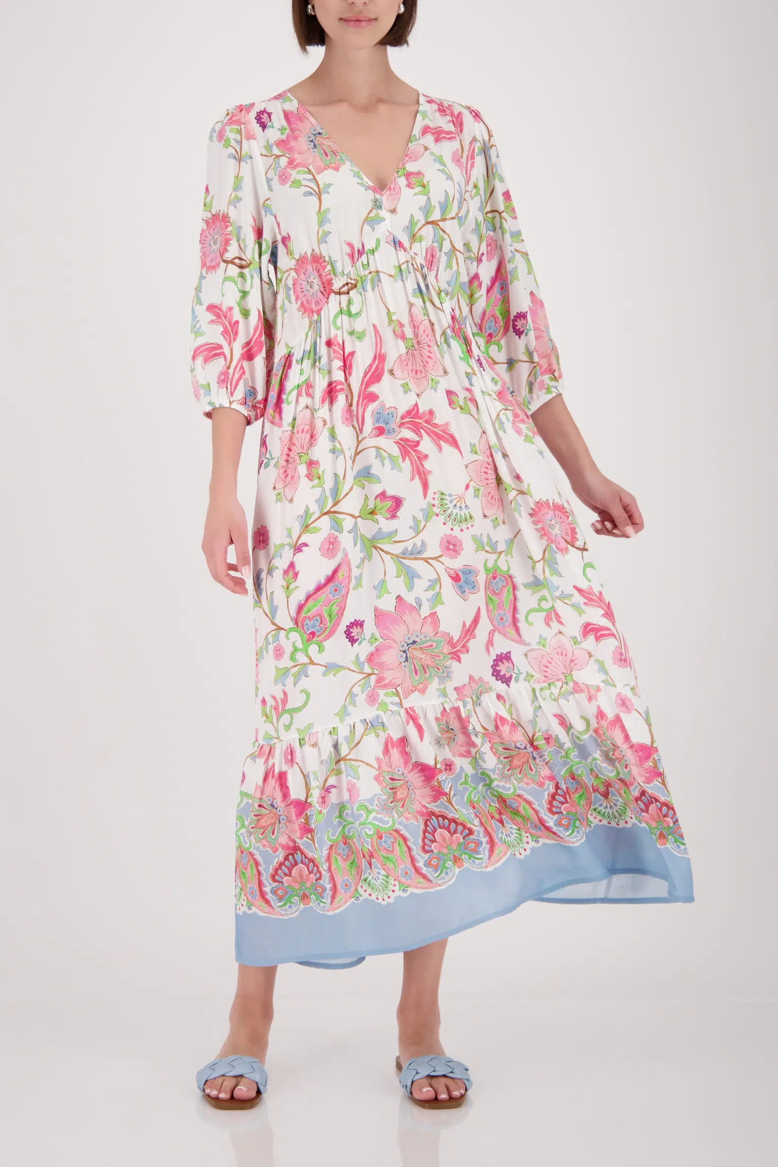 Monari Virágmintás ruha maxi - 3/4-es ujjú, 4. kép | MyBerill Boutique