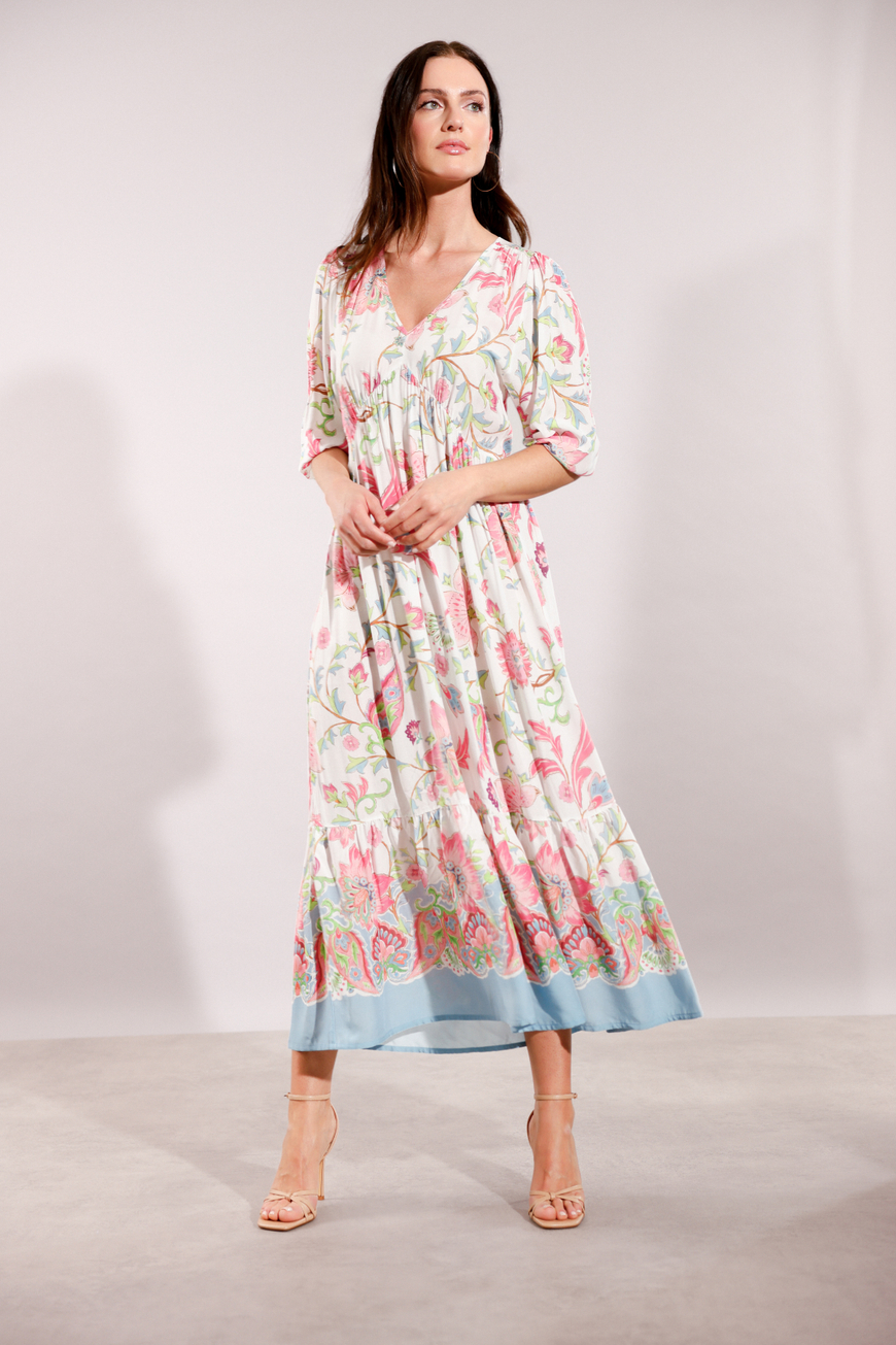 Monari Virágmintás ruha maxi - 3/4-es ujjú | MyBerill Boutique