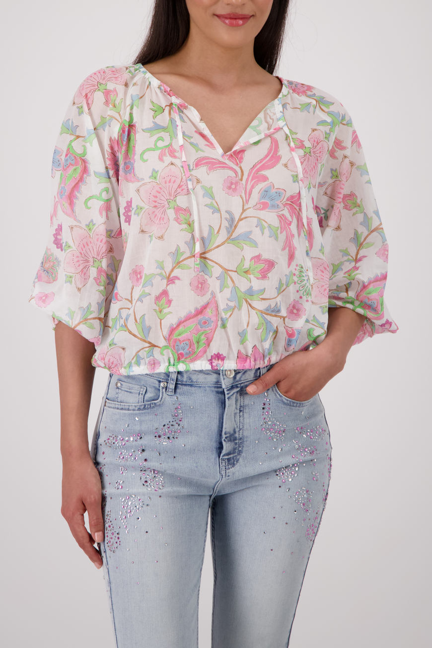 Monari Virág mintás blúz pezsgő-bézs - 3/4-es ujjú, 3. kép | MyBerill Boutique