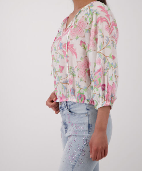 Monari Virág mintás blúz pezsgő-bézs - 3/4-es ujjú, 5. kép | MyBerill Boutique