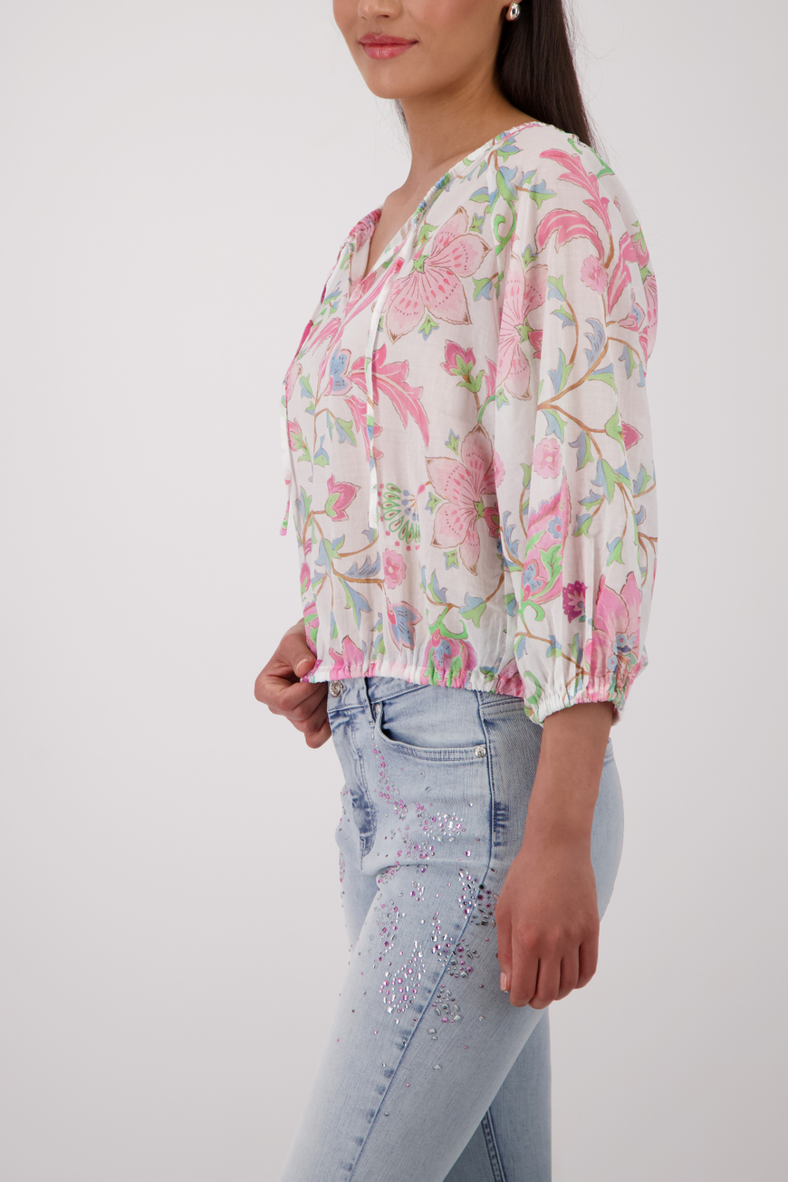 Monari Virág mintás blúz pezsgő-bézs - 3/4-es ujjú, 5. kép | MyBerill Boutique