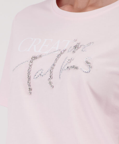 Monari rózsaszín felső strasszos díszítéssel - ekrü, 3. kép | MyBerill Boutique