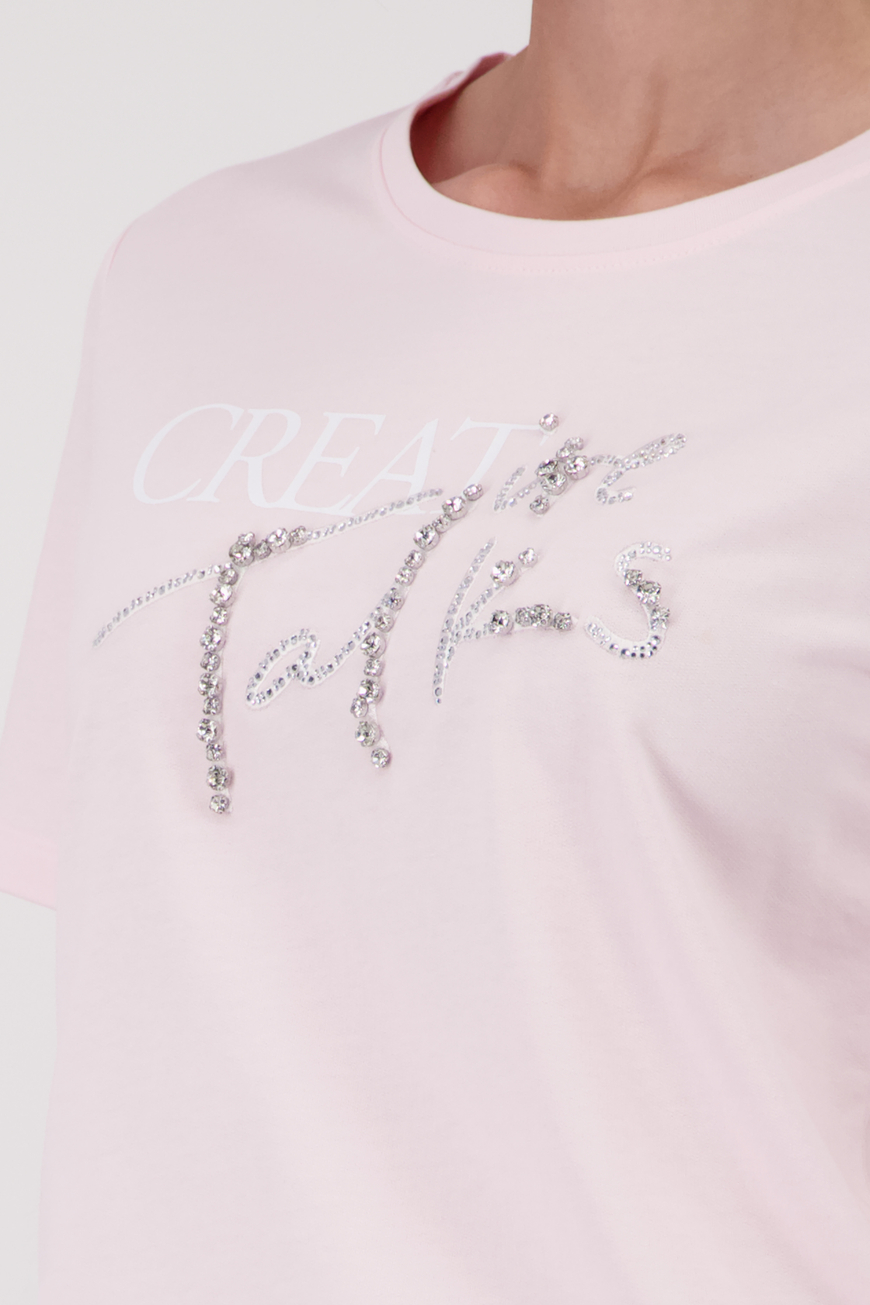 Monari rózsaszín felső strasszos díszítéssel - ekrü, 3. kép | MyBerill Boutique