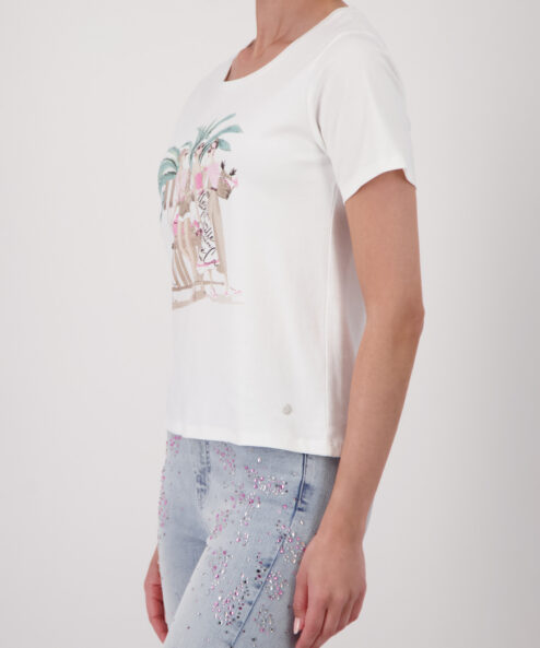 Monari fehér felső női mintával - ekrü, 4. kép | MyBerill Boutique
