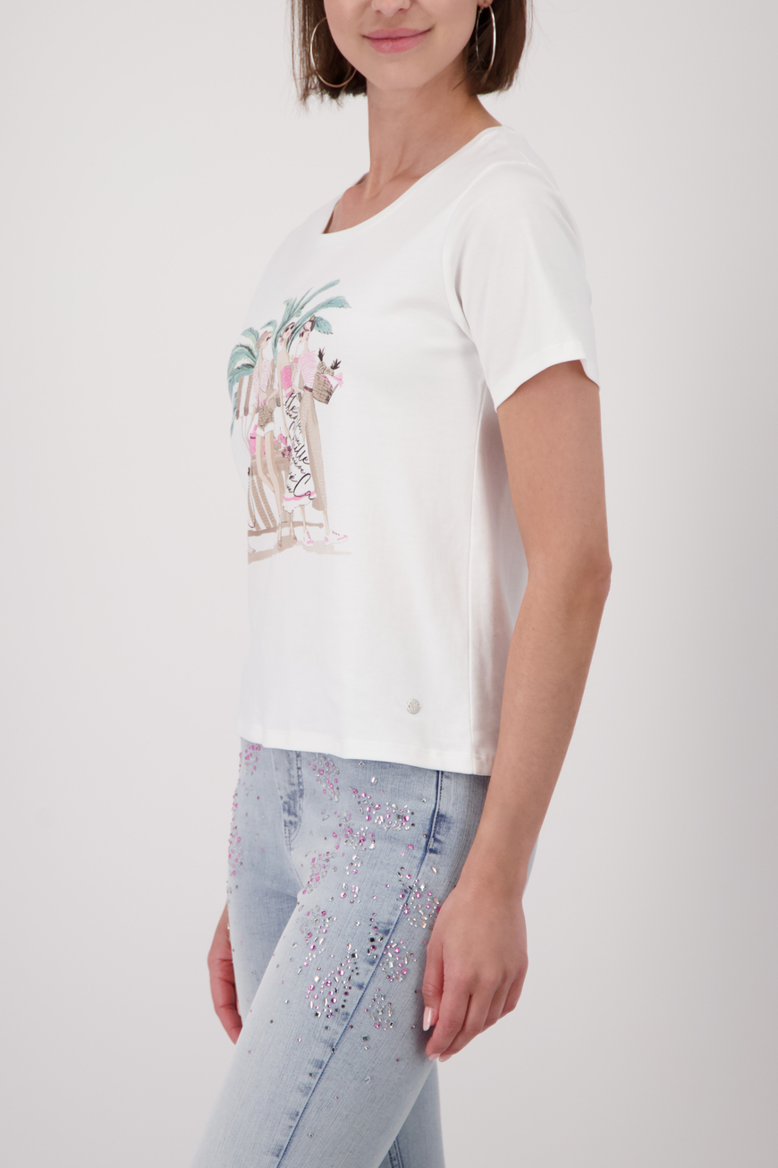 Monari fehér felső női mintával - ekrü, 4. kép | MyBerill Boutique
