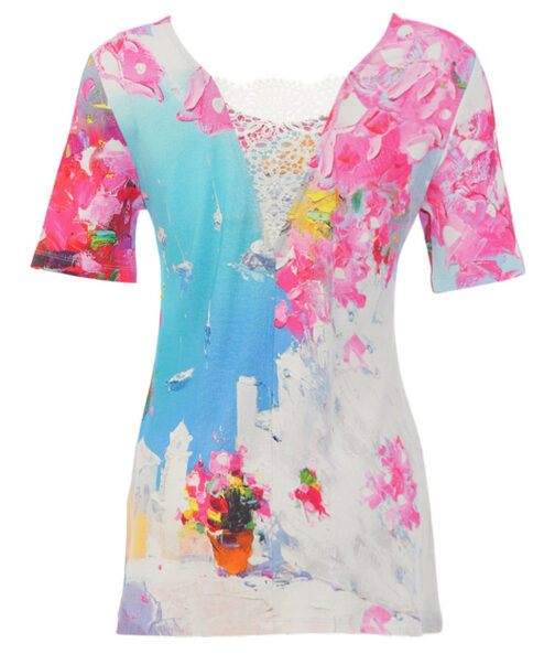 Dolcezza “Nyár Santoriniben” Felső csipke betétes - Blúz, 3. kép | MyBerill Boutique