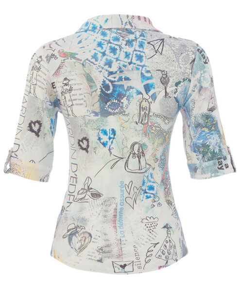 Dolcezza “Kollázs 46” galléros felső - acélkék, 5. kép | MyBerill Boutique