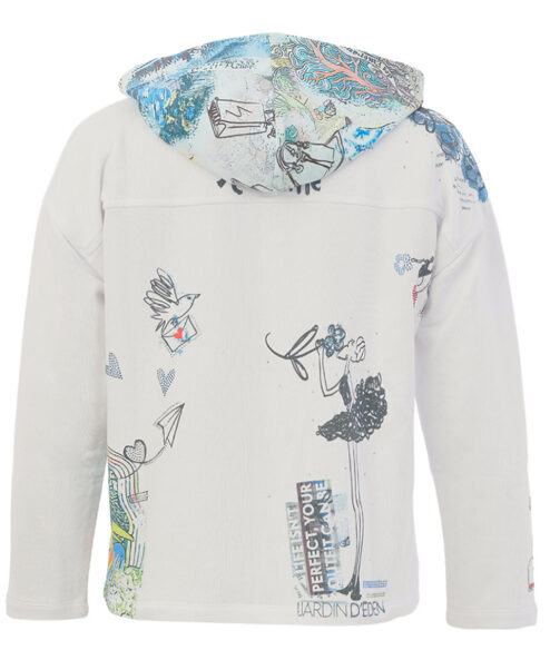 Dolcezza “Kollázs 46” kapucnis, gombos dzseki - acélkék, 3. kép | MyBerill Boutique