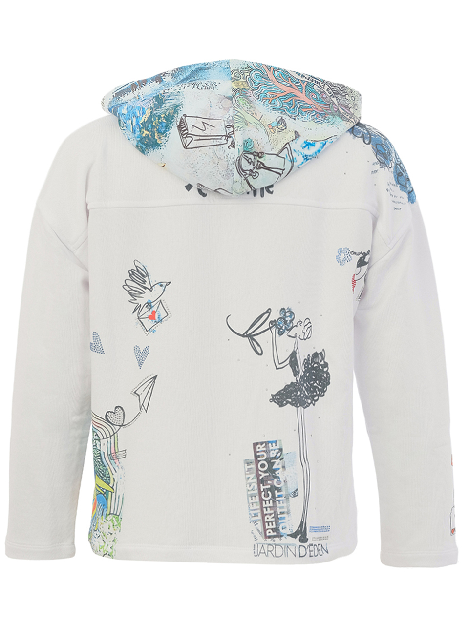 Dolcezza “Kollázs 46” kapucnis, gombos dzseki - acélkék, 3. kép | MyBerill Boutique