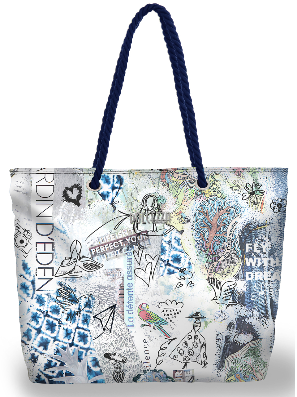 Dolcezza “Kollázs 46” nagy válltáska - acélkék | MyBerill Boutique