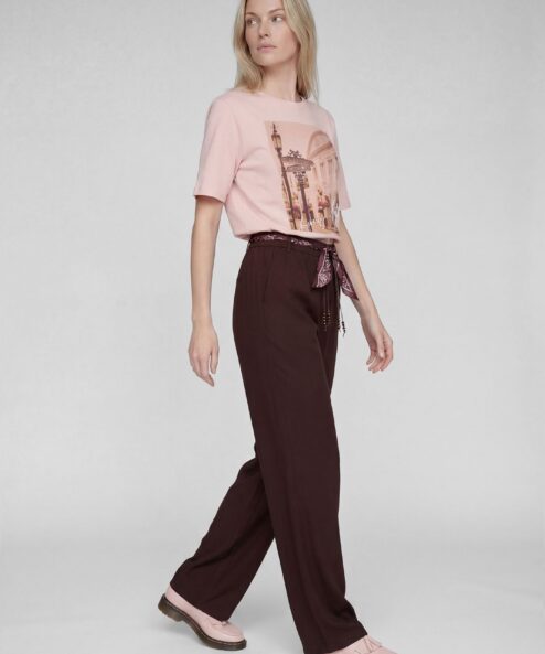 Rabe nadrág megkötős övvel barna - barna, 4. kép | MyBerill Boutique