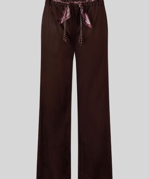 Rabe nadrág megkötős övvel barna - barna, 8. kép | MyBerill Boutique