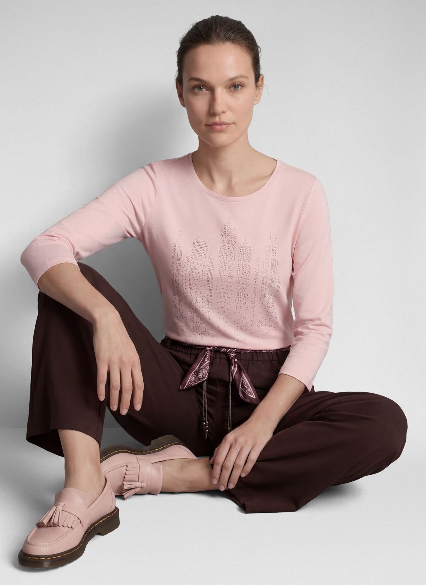 Rabe Pamut felső strasszos városképpel - 3/4-es ujjú | MyBerill Boutique