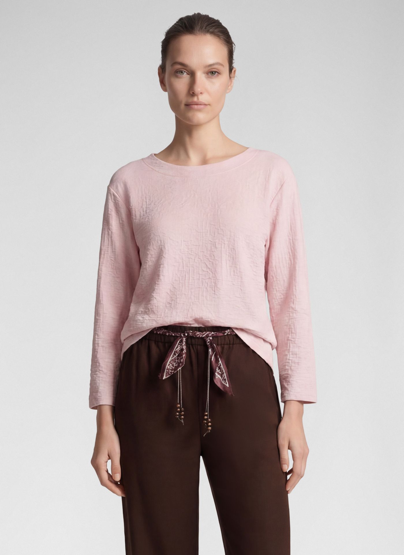 Rabe Texturált felső 3/4-es ujjal és kerek nyakkal - 3/4-es ujjú | MyBerill Boutique