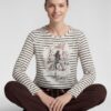 Rabe Csíkos felső divatos illusztrációval - 3/4-es ujjú | MyBerill Boutique
