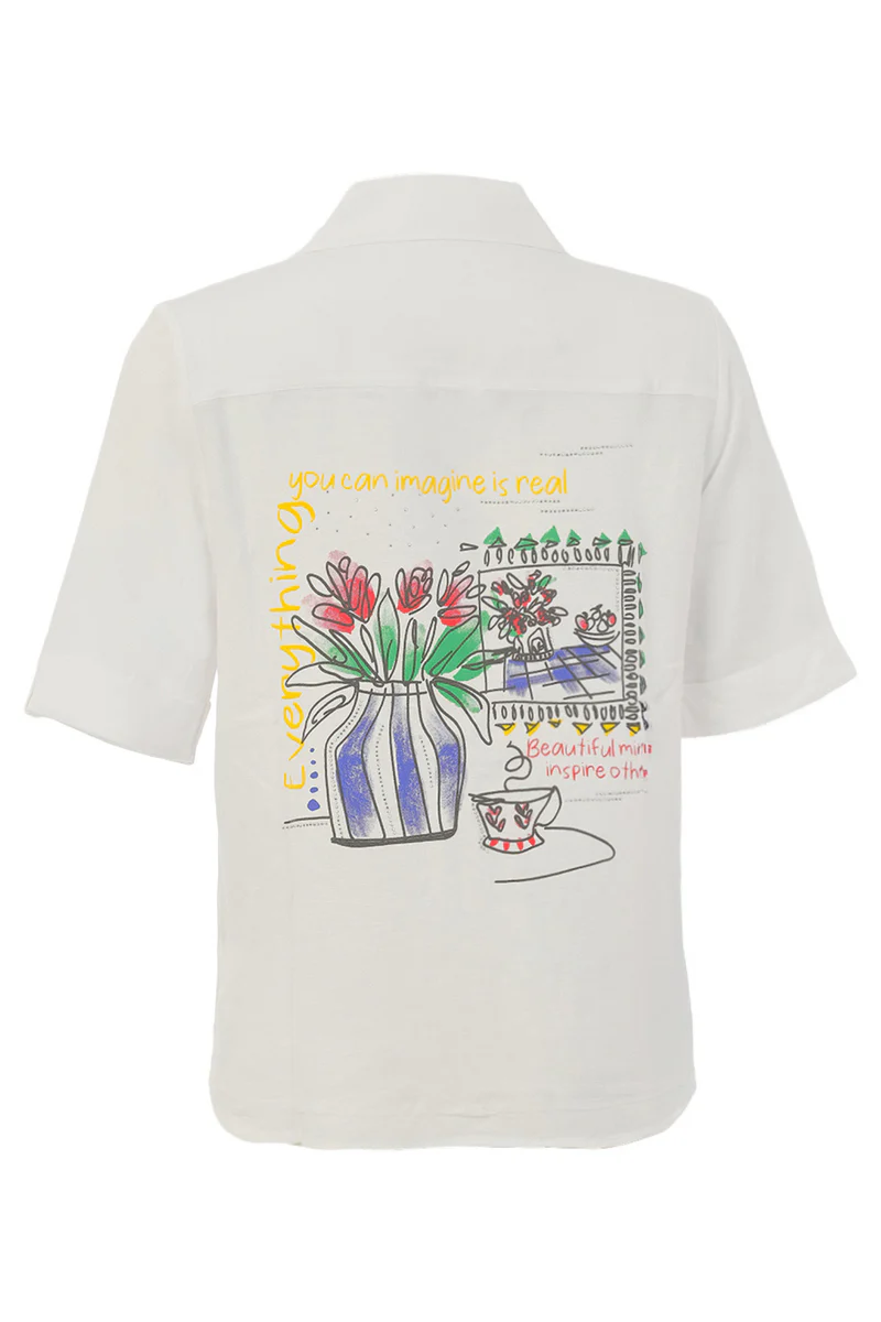 Dolcezza “A Kézzel készített kertem” Fehér Blúz - 3/4-es ujjú, 5. kép | MyBerill Boutique