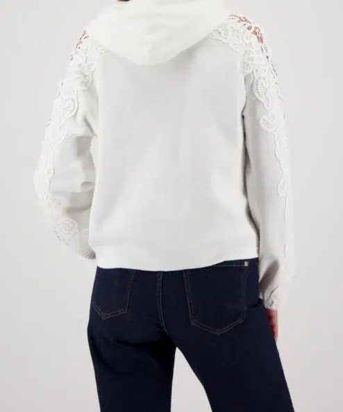 Monari Kötött pulóver csipkével, kapucnival - ekrü, 5. kép | MyBerill Boutique