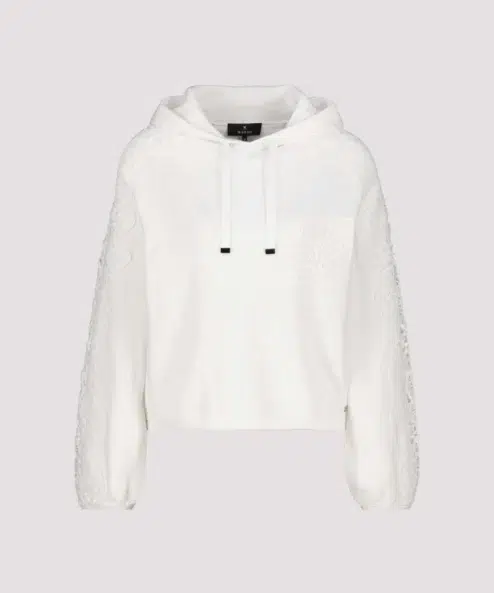 Monari Kötött pulóver csipkével, kapucnival - ekrü, 6. kép | MyBerill Boutique