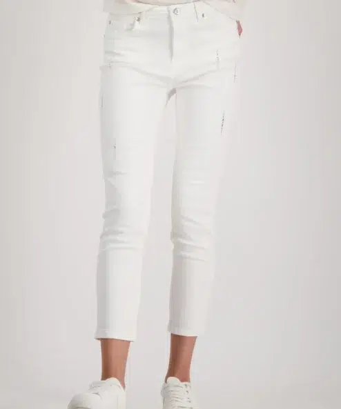 Monari fehér farmer 7/8 strasszos - fehér, 5. kép | MyBerill Boutique