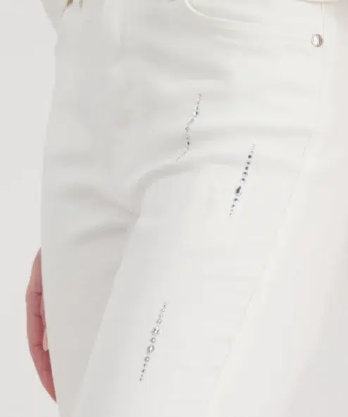 Monari fehér farmer 7/8 strasszos - fehér, 4. kép | MyBerill Boutique