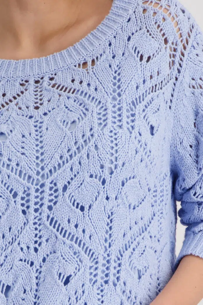 Monari világoskék azsúr pulóver - Felső, 5. kép | MyBerill Boutique