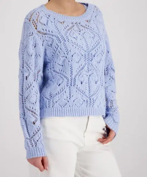 Monari világoskék azsúr pulóver - Felső, 4. kép | MyBerill Boutique