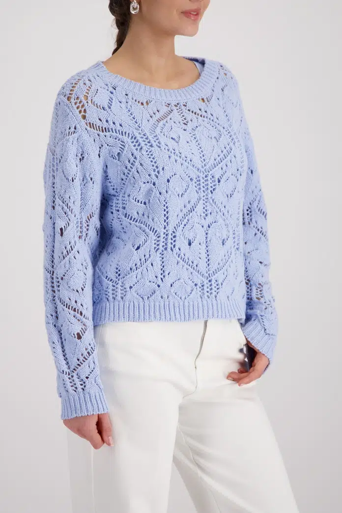 Monari világoskék azsúr pulóver - Felső, 4. kép | MyBerill Boutique