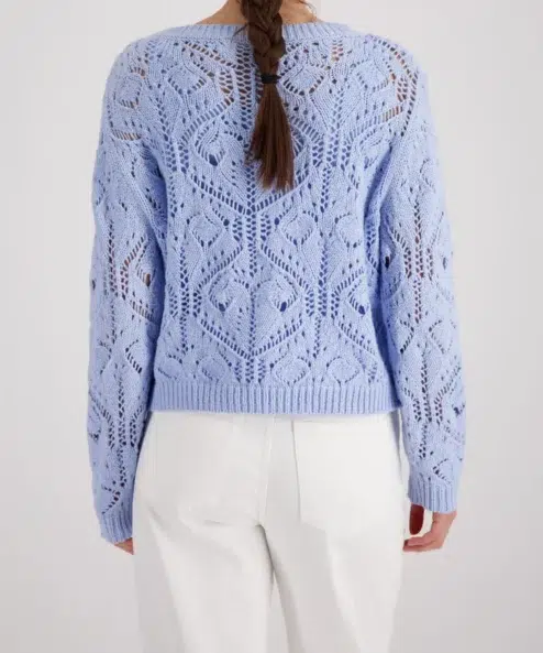 Monari világoskék azsúr pulóver - Felső, 6. kép | MyBerill Boutique