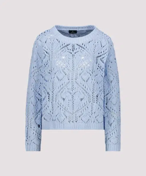 Monari világoskék azsúr pulóver - Felső, 7. kép | MyBerill Boutique