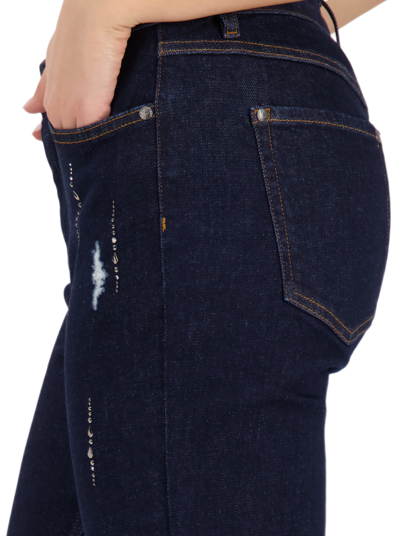 Monari sötétkék farmer 7/8 strasszos - kék, 3. kép | MyBerill Boutique