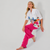 Dolcezza len bőszárú nadrág pink - átlapolós | MyBerill Boutique