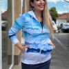 Dolcezza “Tengeri Tájkép” kapucnis, zipzárs Blézer - 3/4-es ujjú | MyBerill Boutique