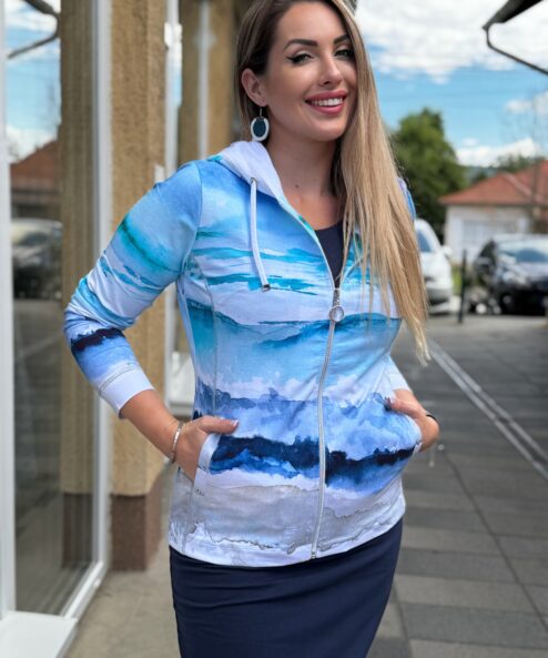 Dolcezza "Tengeri Tájkép" kapucnis, zipzárs Blézer