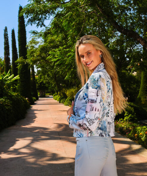 Dolcezza “Kollázs 46” cipzáras kabát - acélkék, 3. kép | MyBerill Boutique