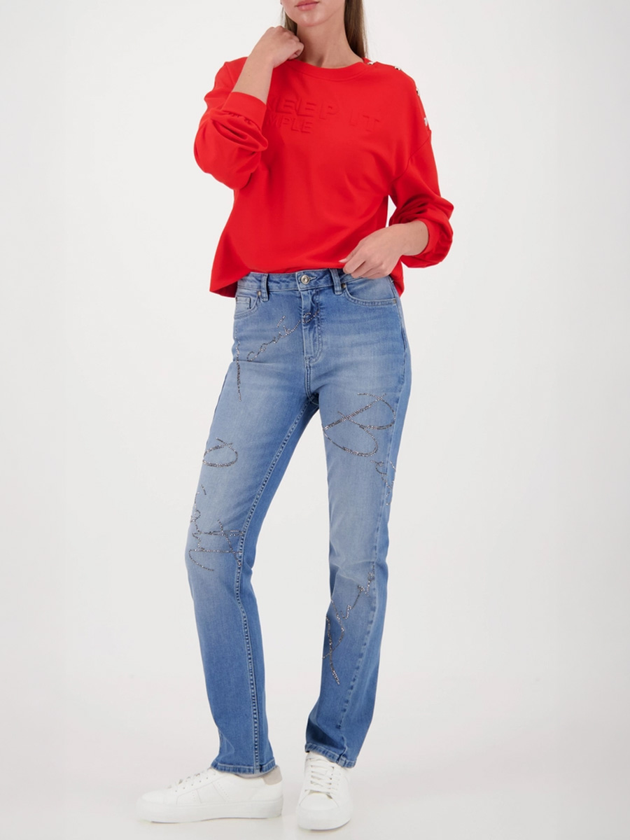 Monari strasszos feliratú farmer nadrág kék - kék | MyBerill Boutique
