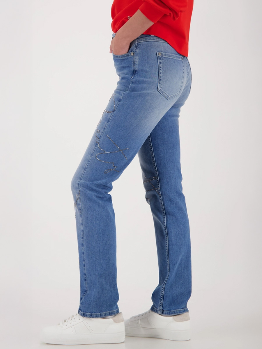Monari strasszos feliratú farmer nadrág kék - kék, 3. kép | MyBerill Boutique