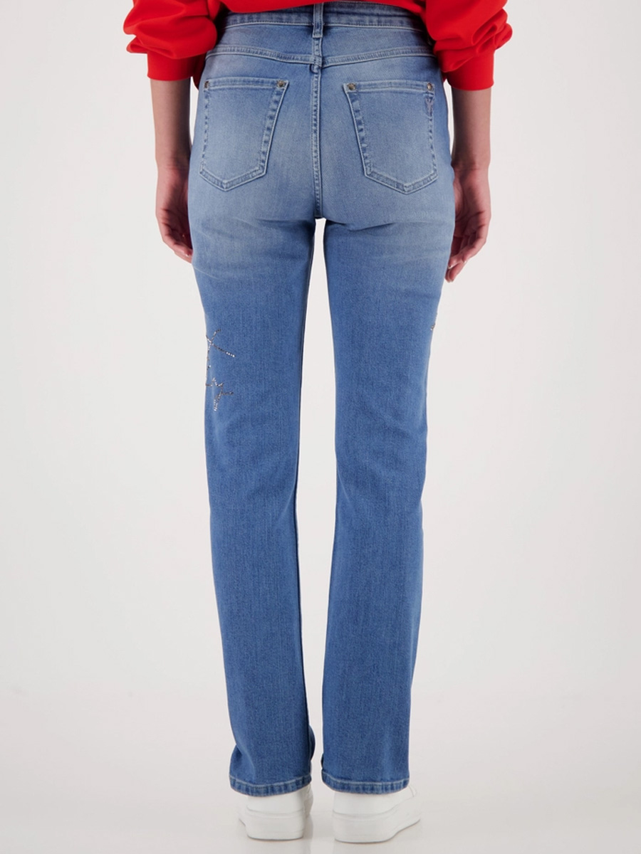 Monari strasszos feliratú farmer nadrág kék - kék, 4. kép | MyBerill Boutique