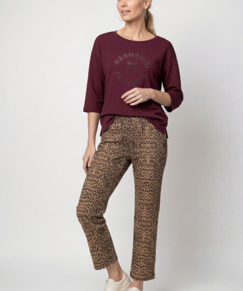 Monari Dekoratív feliratú 3/4 ujjú felső - 3/4-es ujjú, 2. kép | MyBerill Boutique