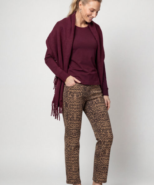 Monari Hosszú ujjú felső strasszokkal bordó - bordó, 2. kép | MyBerill Boutique