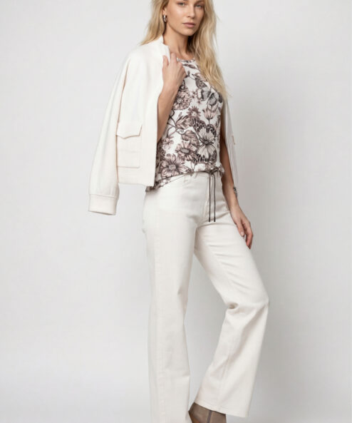Monari Virágmintás póló (taupe) - bézs, 2. kép | MyBerill Boutique
