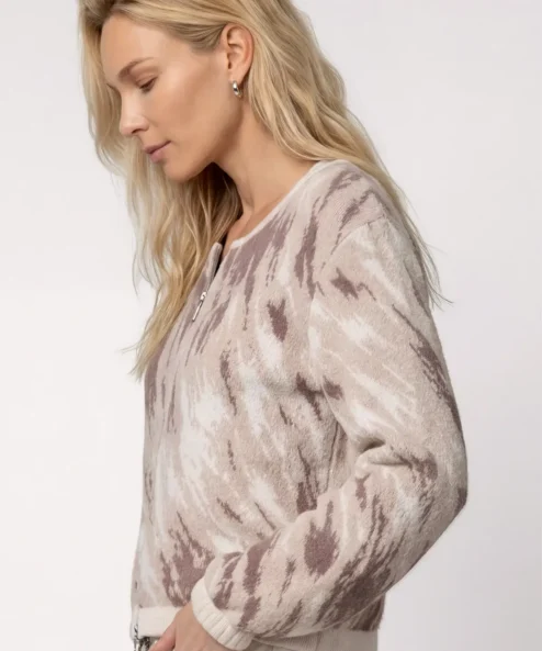 Monari mintás kötött kardigán - bézs, 2. kép | MyBerill Boutique