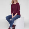 Rabe Sötétpiros kőmotívumos felső - 3/4-es ujjú | MyBerill Boutique