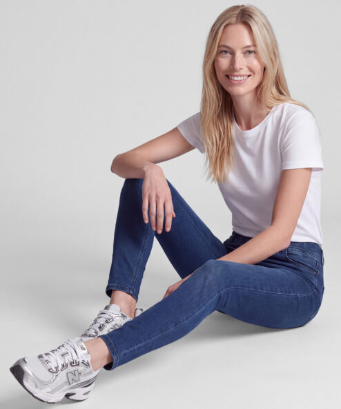 Rabe Slim fit jogger farmernadrág kényelmes kék derékpánttal (Bella)