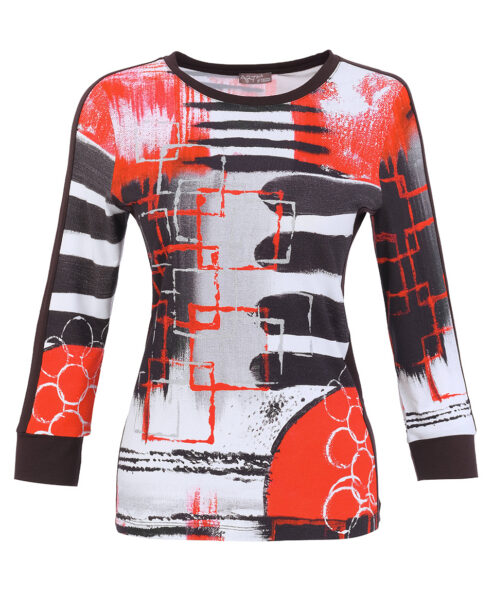 Dolcezza „Geo Stripes” kerek nyakú felső - 3/4-es ujjú, 3. kép | MyBerill Boutique
